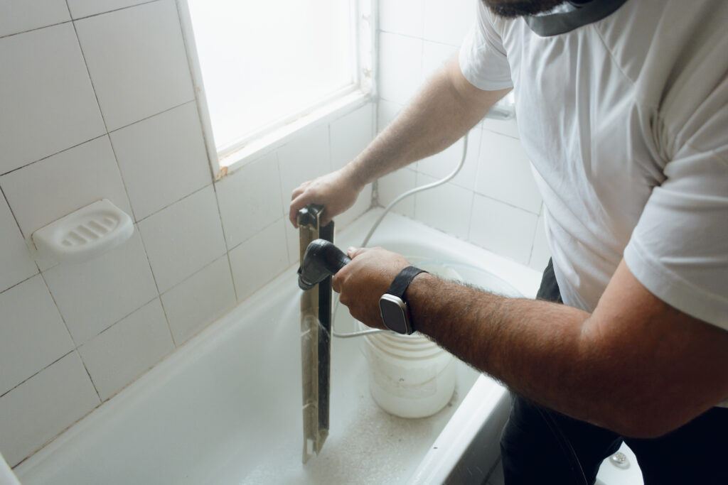 Hydrojetting drain.